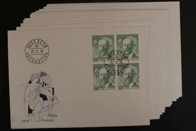 Schweiz, MiNr. 1146-1168, Jahrgang 1979, 4er Blöcke, FDC - 613482