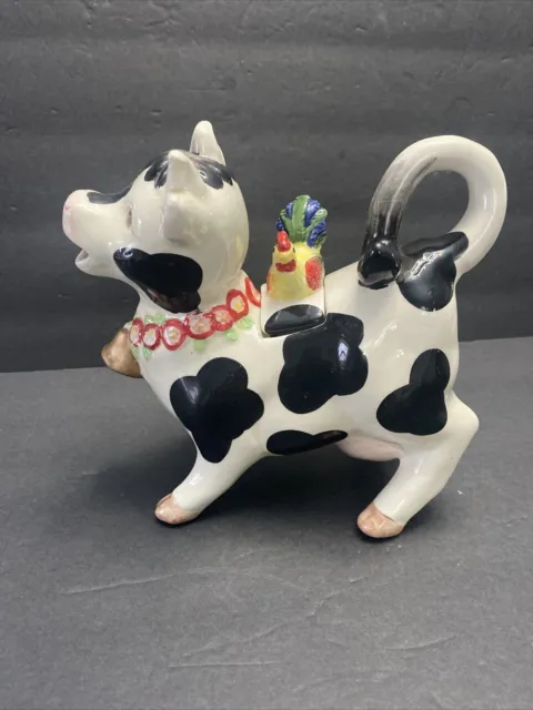 Farmhouse Cow And Chicken Teapot Creamer Coffee Pot Server Country Kitchen Ware