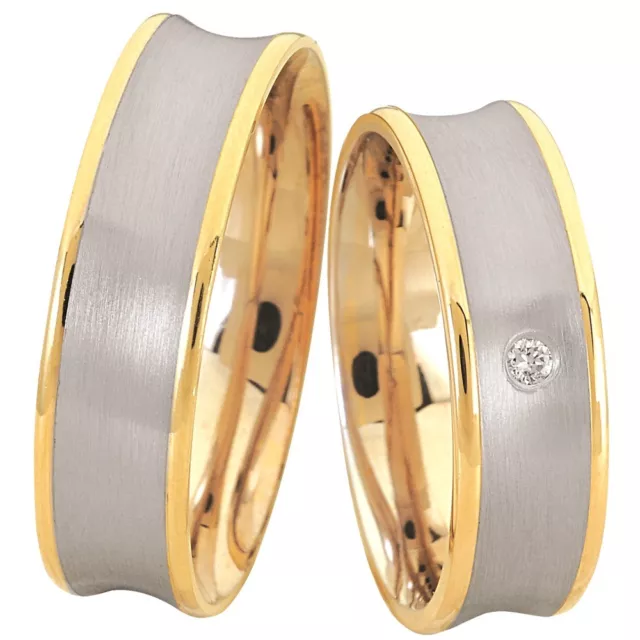 Celik Trauringe Eheringe 375 Gold Verlobungsring 9Kt. inkl. Gravur & Etui C019