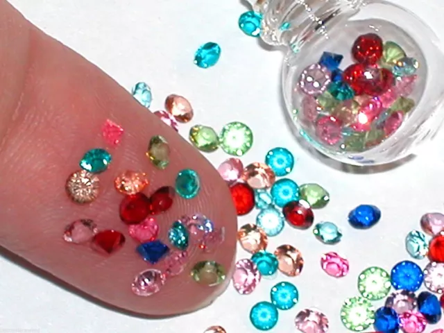 25pc.Fun tiny little Crystals rhinestone gems for bottles sold separate 2.3mm mx