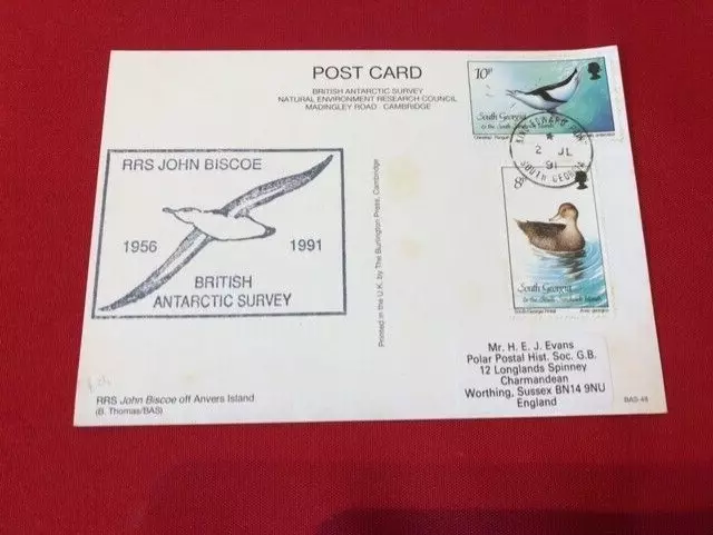 31.07.1989 South Georgia & Sandwich Islands Antarctica RRS John Biscoe Postcard