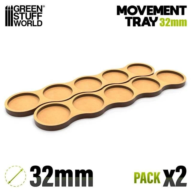 Plateaux De Mouvement MDF 2x25mm - Pour Jeux De Figurines (AOS, LOTR) - Neuf, Marque Green Stuff World