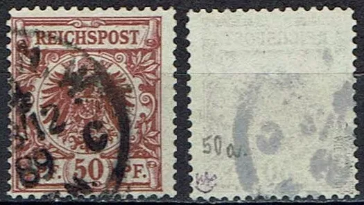 DR Krone Adler Michel Nr.: 50 a gestempelt  ( 1889 ) geprüft Wiegand BPP 90 M€