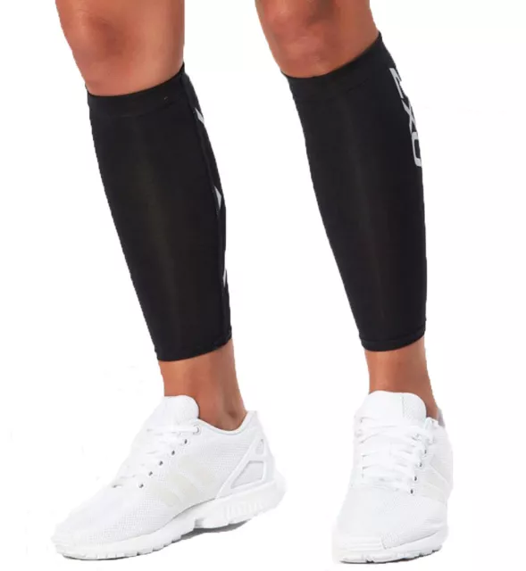 2XU Compression Unisex Calf Guards - Black/Black