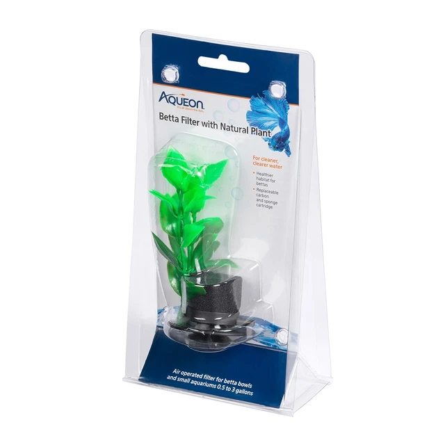 RA AQUEON Betta Filter With Natural Plant