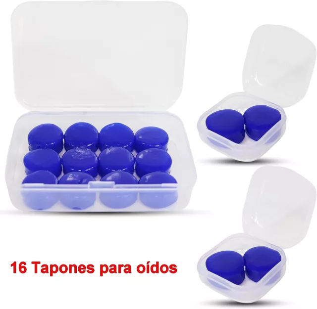 16 Tapones Oidos Dormir Silicona reutilizables,ronquidos,cancelacion ruido,27db