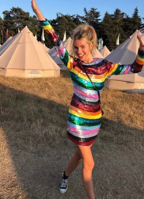 Rainbow stripe online dress uk