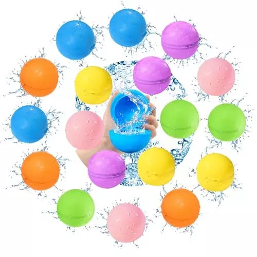 SOPPYCID Water Balloons Reusable 18PCS Fast Fill Self-sealing, Silicone Water...