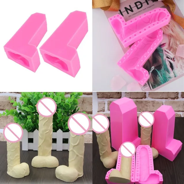 3D Penis Wax Soap Candle Making Mold Resin Handmade Willy cake Chocolate  Mould**
