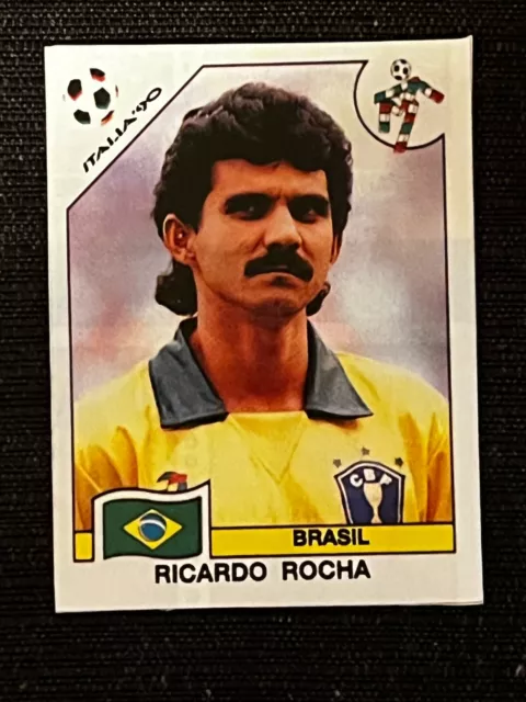 Sticker Panini World Cup Italy 90 Ricardo Rocha Brasil # 199 Recup Removed