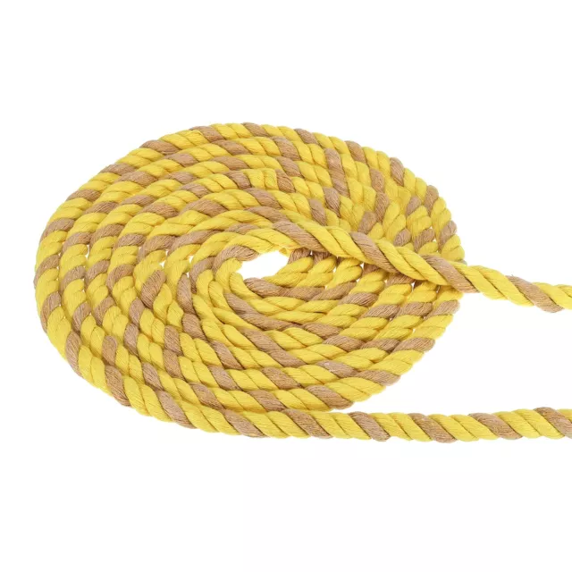 1/2" x 98ft Naturale Attorcigliato Cotone Corda,3 Corda Tiro Fune,Giallo B row