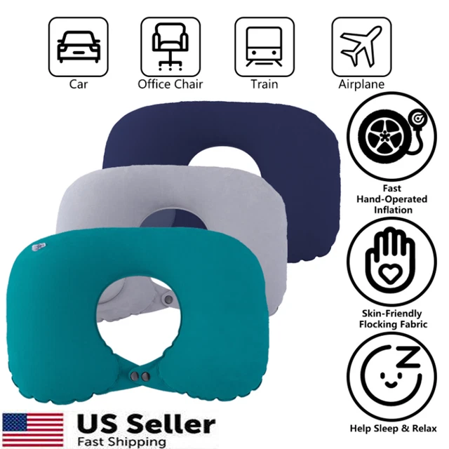 Inflatable Pillow Travel Neck Head Comfort Pillows Flight U Shape Portable Sleep