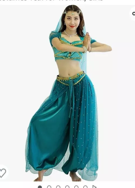 Sz Small Belly dance Jasmine Costume Cosplay NWT