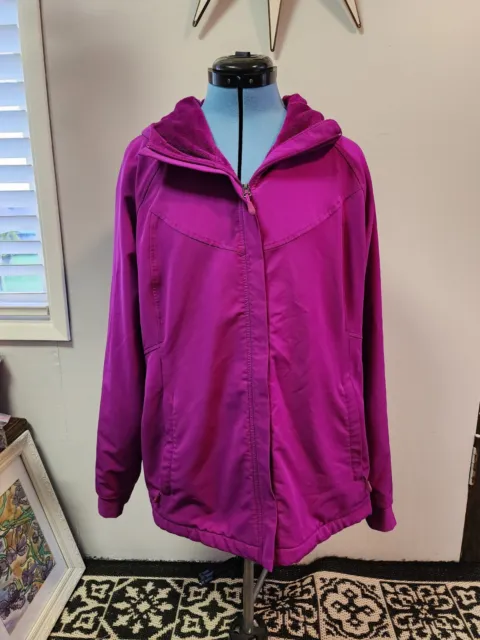 KIRKLAND SIGNATURE WOMEN'S Purple Fleece Lined Soft Shell Hooded Jacket ...