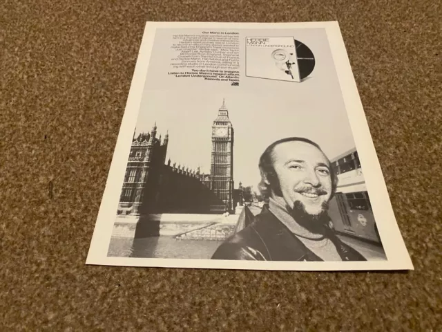 Framed Advert 11X8 Herbie Mann - London Underground Album Atlantic Records