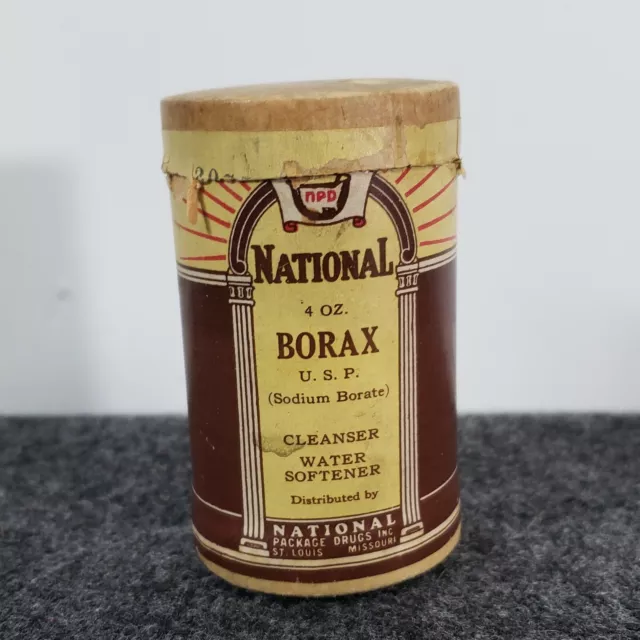National package Drugs Stores Vintage Borax Cleaner container NPD St louis