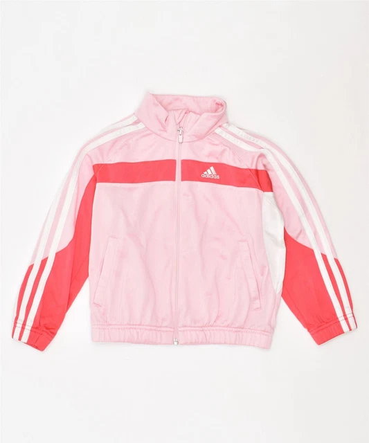 ADIDAS Giacca Top Tuta Ragazza 5-6 Anni Rosa Colourblock Poliestere HC14