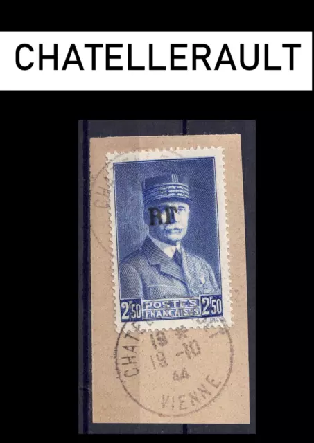 🇫🇷 Superbe TIMBRE PETAIN - LIBERATION CHATELLERAULT - FRAGMENT-MAYER 950€ 🇫🇷