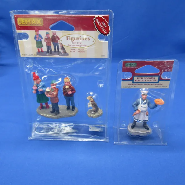 Lot of 2 Lemax Christmas Village Collection Figure Ice Cream Cookie Baker