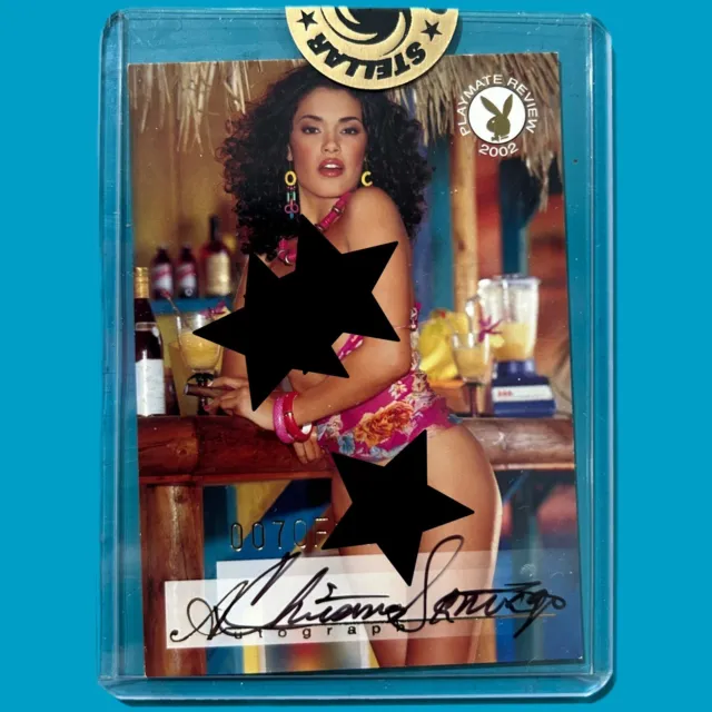 Playboy 2002 Playmate Review Card Christina Santiago Autographed 7/125