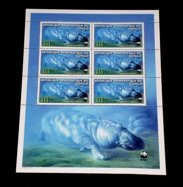 Topical Mixed, Congo, 2006, Wwf, Hippos, Mnh, Sheet/6, Lot #253,