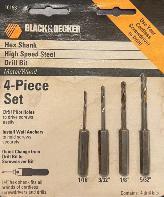 Black & Decker Drill Bit Set 15054, Hex Shank