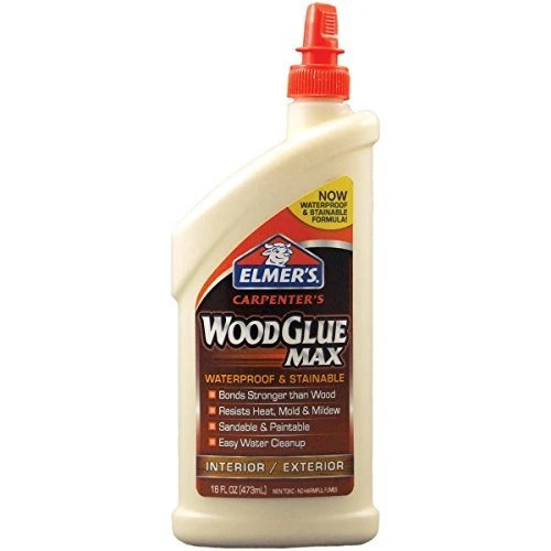 Carpenters Wood Glue Max Interior/Exterior Elmers 16oz Resists Heat Molds