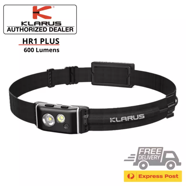 Klarus HR1 Plus 600 Lumen Ultra-thin Rechargeable Headlight LED Headlamp