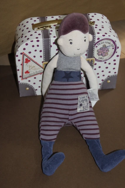 DOUDOU MOULIN ROTY POUPEE GARCON AIME ET CELESTE 33 cm  neuf