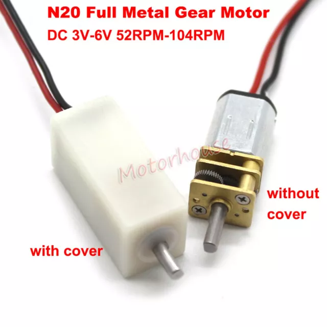 DC 3V-6V Mini Micro N20 Gear Motor Full Metal Gearbox Large Torque DIY Robot Car