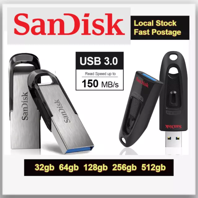 SanDisk 8G 16GB 32GB 64GB 128GB 256GB 512GB USB 2.0 3.0 Flash Drive Memory Stick