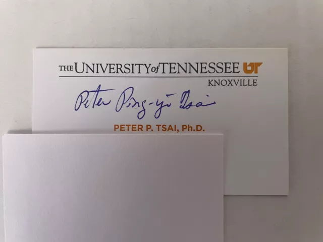 PETER TSAI autograph INVENTOR N95 SCIENTIST HERO business card signed RARE