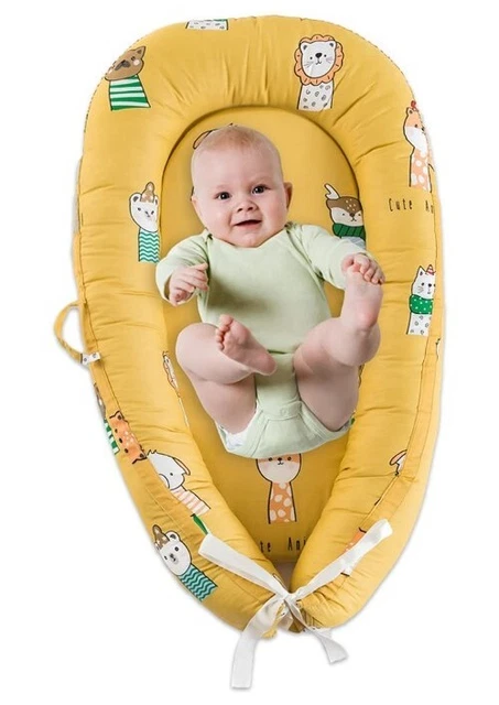 NTCOCO Baby Lounger Baby Nest Animals Crib Newborn Breathable Soft YELLOW B3