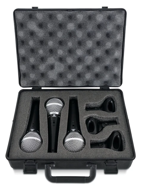 Pronomic Dm-58-C Vocal Mikrofon 3Er Set Im Koffer Schalter Sänger Klemmen Gesang