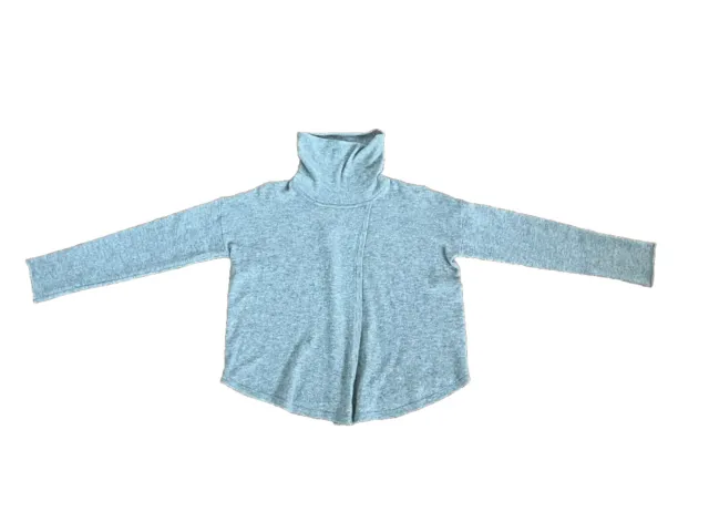 Cullen Sweater Gray Plush 100% Cashmere Boxy Large Pockets Women’s L