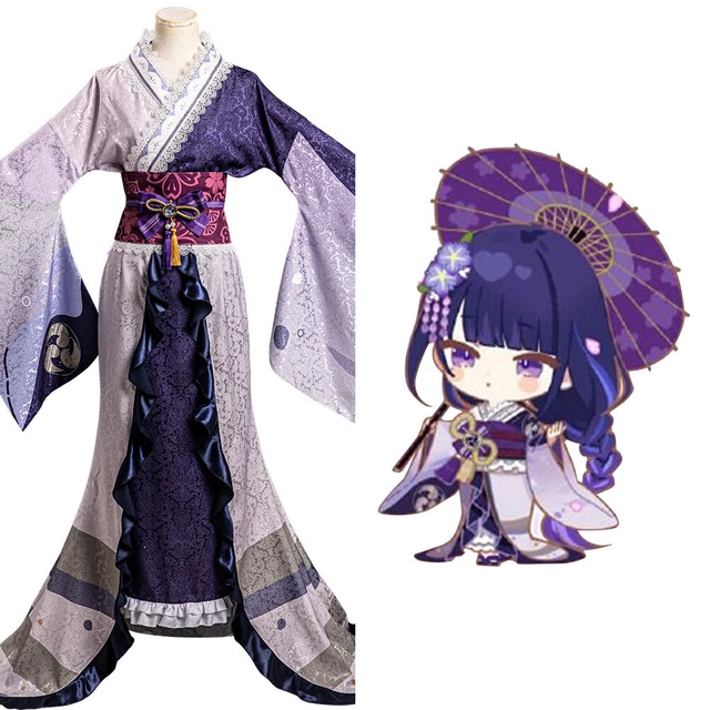 Genshin Impact Raiden Shogun Lolita Cosplay Costume Outfits Halloween Carnival Party Suit