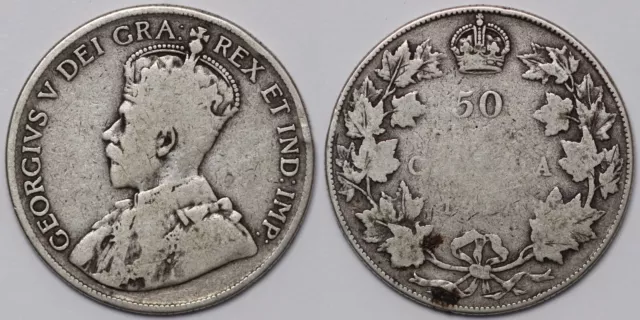 Canada 1917 50 Cents George V KM# 25 World Silver Coin