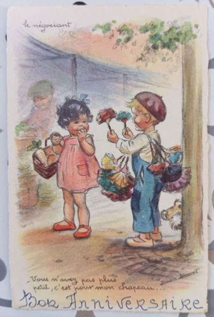 CPA ancienne Germaine Bouret, à ajoutis,slogan,illustratrice