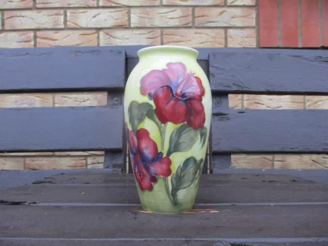 Moorcroft  Pottery  Hibiscus On Yellow Pattern Vase