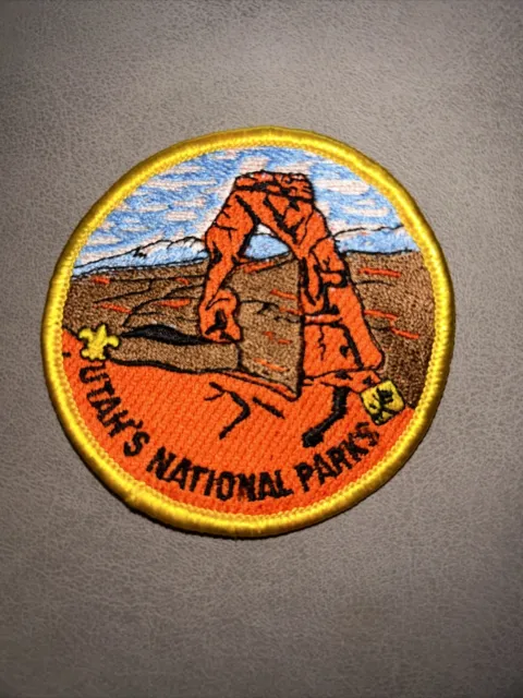 Older Boy Scout Utah National Parks Council Patch CP Gold Border
