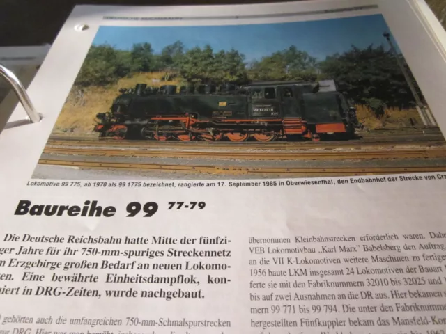 Neben - Schmalspurbahnen 15 Triebfahrzeuge Baureihe 99.77-79 750mm ERZGEBIRGE