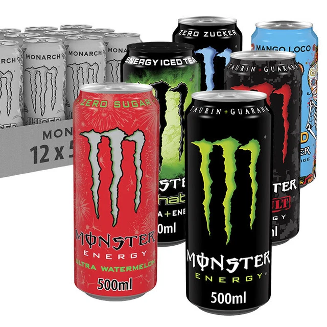 12 X MONSTER Energy Drink !ALLE SORTEN! 500ml Flaschen inkl. Pfand EUR