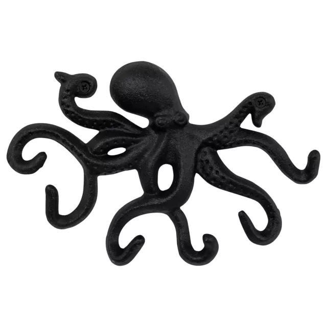 Woodside 6 Hook Cast Iron Wall Mounted Octopus Coat Hook/Key Hanger Rack