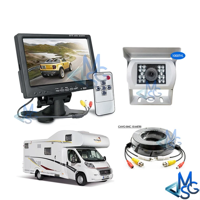 Dashcam Auto 360 Gradi Kit Telecamera Retromarcia Auto Con Monitor 7" IPS - Visione Notturna IR, Cavo 10m Telecamera AHD Auto - Foto 12