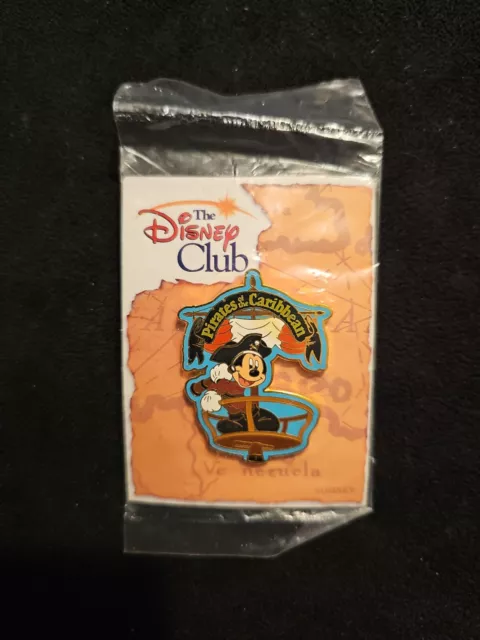 Disney Club Exclusive Pirates Of The Caribbean Mickey Mouse Pin New Sealed Bag