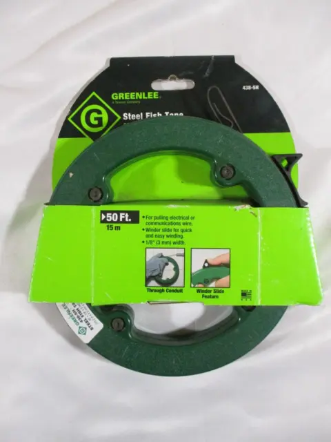 Greenlee Steel Fish Tape 438-5H 50ft x 1/8in Pulling Wire Electrical Installs