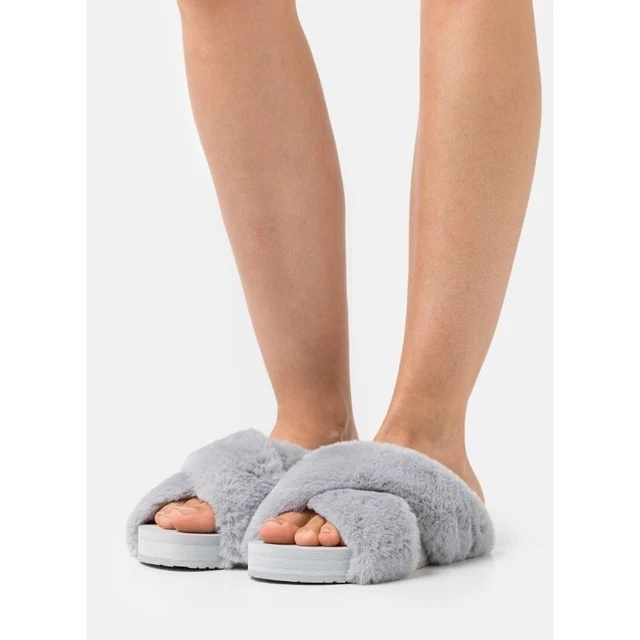 TOMS Women's Susie EVA Fuzzy Slide Slipper Mid Gray Size 7