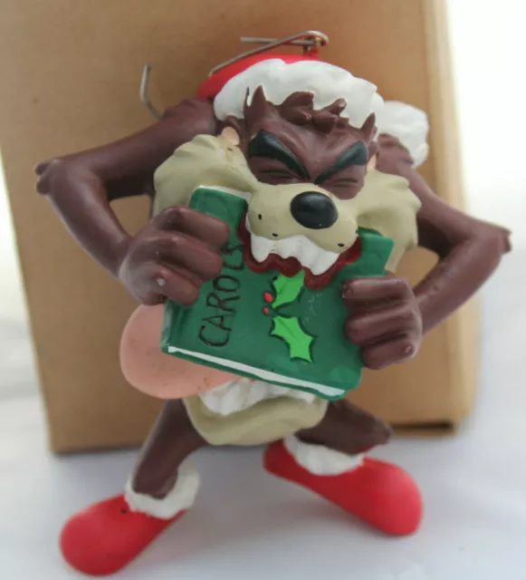 Vtg Tazmanian Devil Santa Christmas Ornament Looney Tunes by Avon 1998 w Box