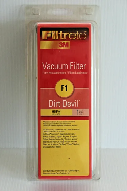 Filtrete HEPA Vacuum Filter F1 - Dirt Devil Vacuum Cleaners - NEW