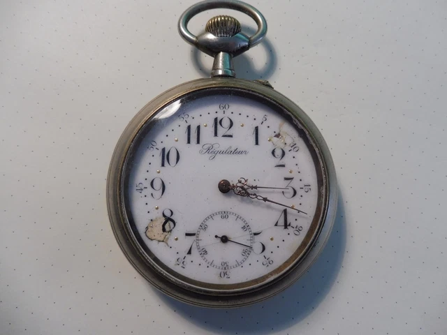 Montre De Poche Vintage Régulateur - 15 Rubis - Double Plateau - Mécanique à Remontage Manuel - Années 1900
